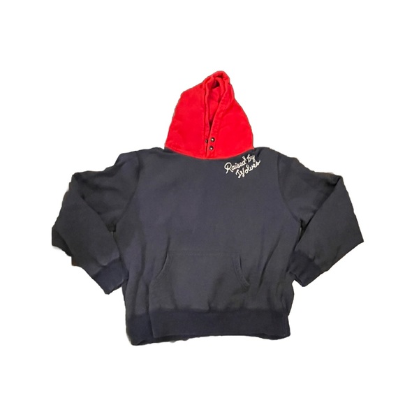 Raised by Wolves Contrast Snap Hoodie, Red And Navy, Size XL, Great Condition - Picture 2 of 9